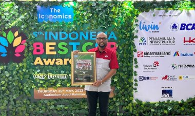 JNE Raih Penghargaan 5 Th Indonesia CSR Brand Equity Award 2023 Kategori Courier Service Sector Industry